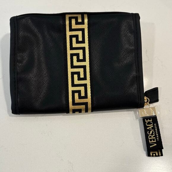New Versace Cosmetic Bag Black & Gold Perfumes Bag New Bath, Travel Pouch - Picture 5 of 13
